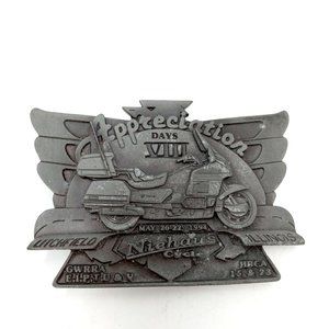 Motorcycle Rally Belt Buckle Illinois Niehaus Cycles Appreciation Days Vintage